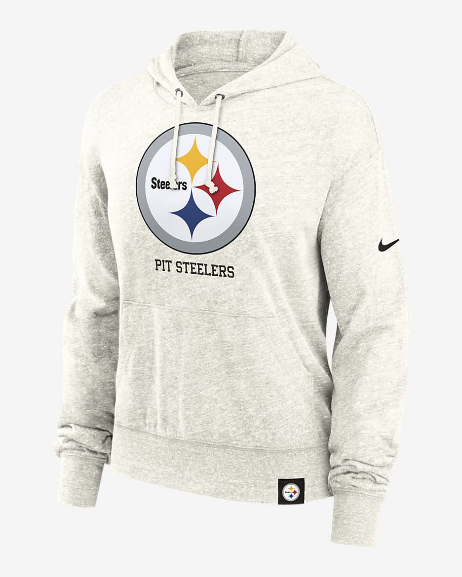 Sudadera con gorro sin cierre Nike de la NFL para mujer Pittsburgh Steelers Gym Vintage. Nike